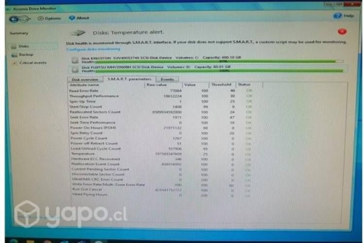 Disco Duro SATA 60GB Fujitsu para Notebook