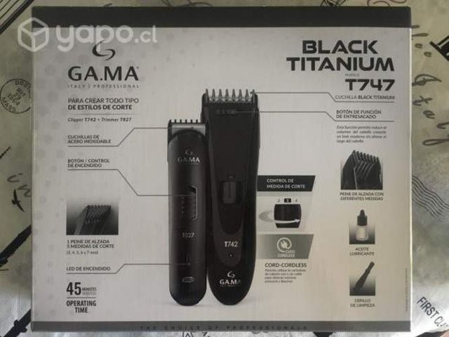 Corta pelo GAMA USB NUEVA black titanium T747