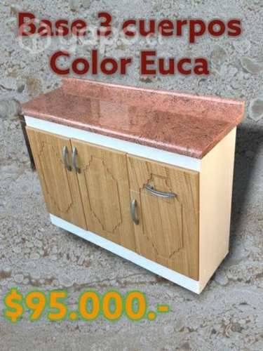 Mueble meson base 3 cuerpos color madera euca