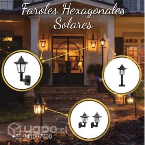 Pack X 2 Faroles Solares Retro Vintage para Exteri