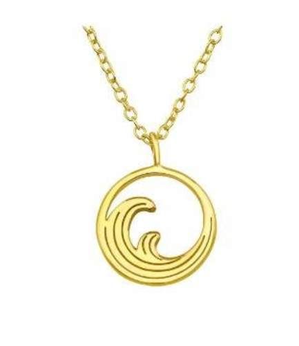 Colgante de Plata 925 de Ola Bañado en Oro 18K
