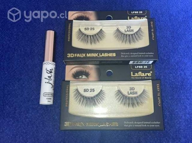 2 pares de pestañas + pegamento