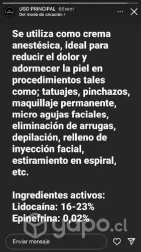 Tktx 55% crema anestesia
