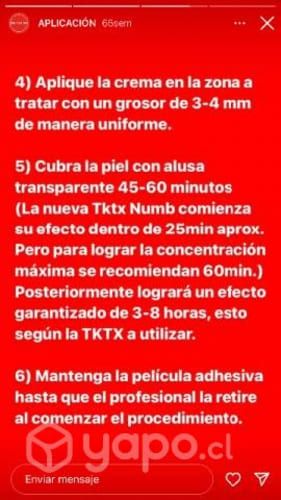 Tktx 55% crema anestesia