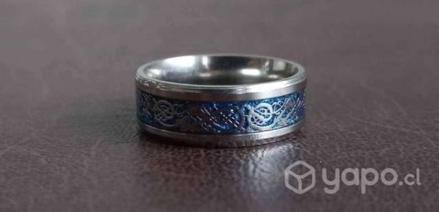 Anillo Dragón - Azul/Plateado