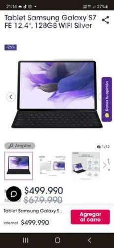 Tablet Samsung s7 128 GB