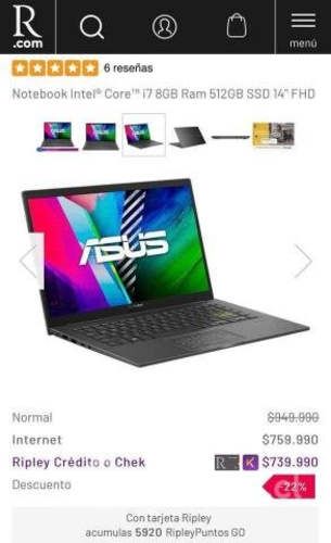 nuevo asus vivobook 14” 512 gb ssdº