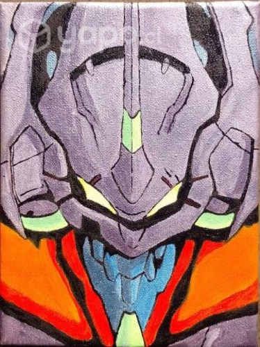 Cuadro anime pintado a mano 15x20 EVA-01