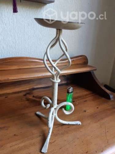 Porta vela de fierro forjado decapado 26 cm