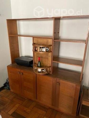 Mueble Biblioteca Modular con Bar Giratorio