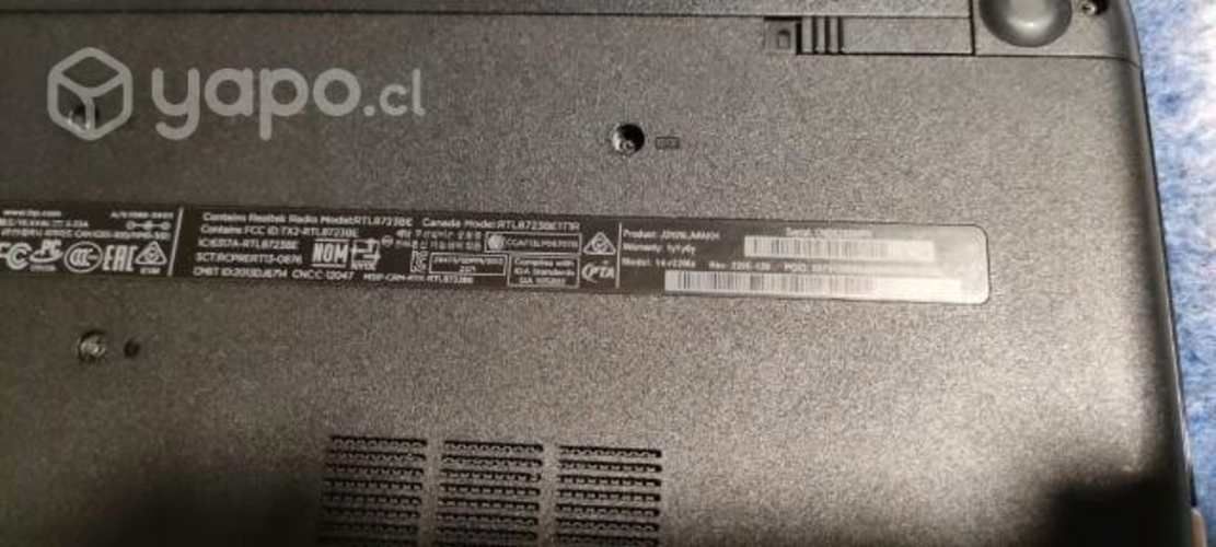 Notebook HP 14", i3, disco duro sólido