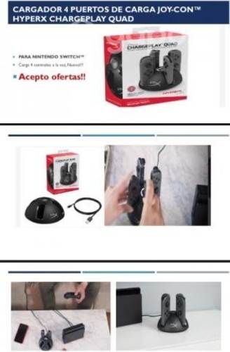Cargador para 4 controles Nintendo switch