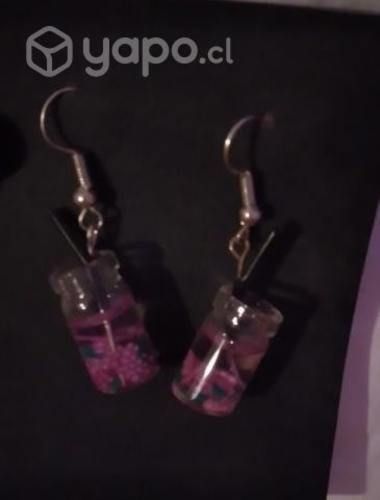 Aros diseño único y anillo perla brillan plata n