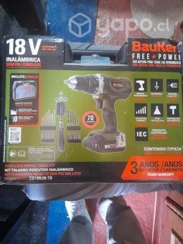 Taladro inalambrico bauker 18v nuevo