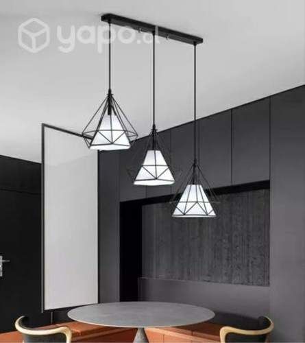 Lámpara colgante triple geométrica