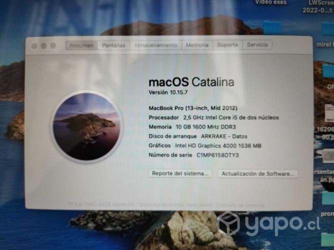 MacBook Pro 13" SIN CARGADOR