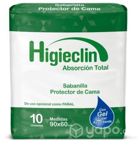 Sabanilla Higieclin 90X60 Cm Paquete 10 Unidades