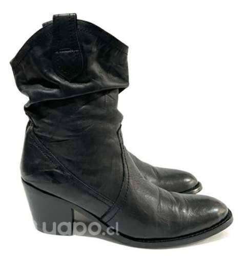 Botín Texano 100% Cuero Marca Tatienne N*40 Negro