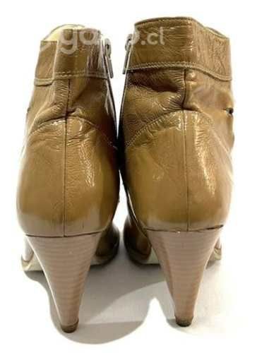 Botín Puntudo 100% Cuero Marca Icono N*37 Café