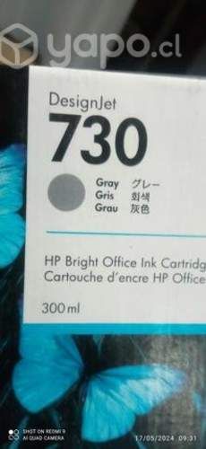 Tinta hp 730 gris original de 300ml