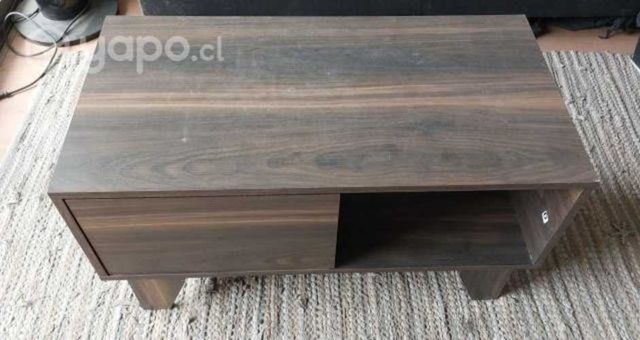 Mesa De Centro Con Cajón, Café Oscuro