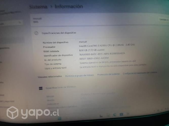 Notebook Lenovo con un detalle