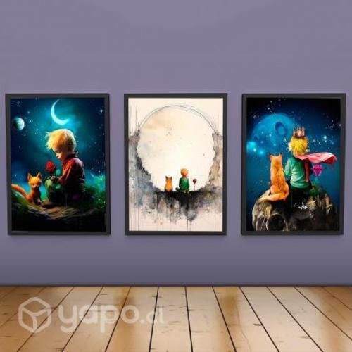 Pack 3 Cuadros Decorativos EL PRINCIPITO 34x45 cm