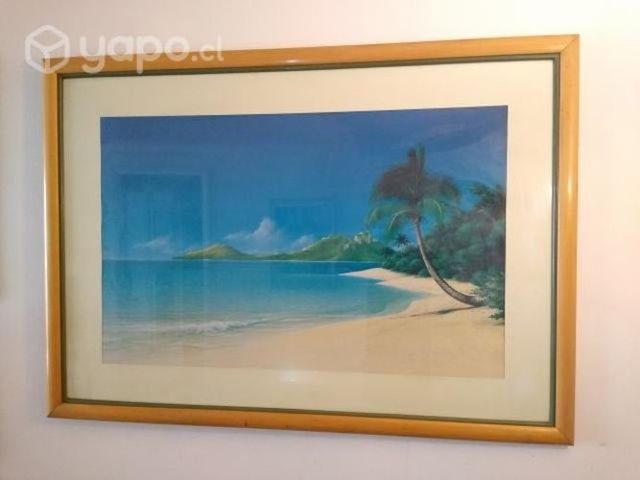 Serigrafia con motivo de playa del caribe