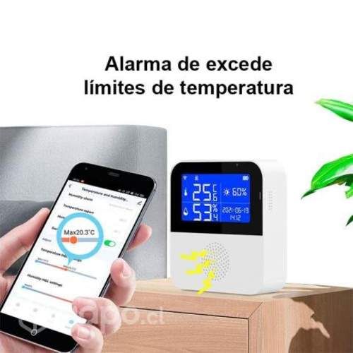 Reloj Sensor Ext. Temperatura Humedad Wifi Tuya Al