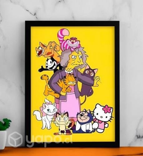 Cuadro Decorativo LOCA DE LOS GATOS 34x45 cm