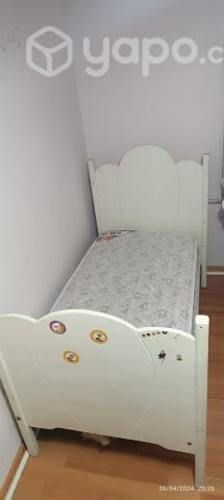 Cuna cama transición madera blanca