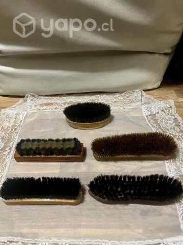 Antiguos Cepillos Ropa y Tocador Base Madera