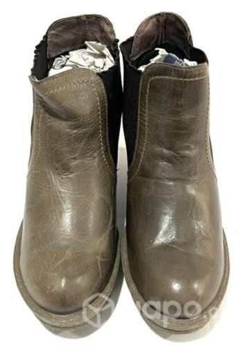 Botín Taco Chino De Cuero Marca Greenfield N*37