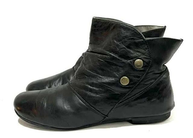 Botín Plano 100% Cuero Marca Alaniz N*39 Negro