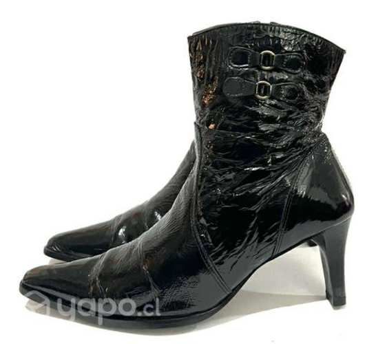 Botín 100% Cuero Marca Alaniz N*39 Negr