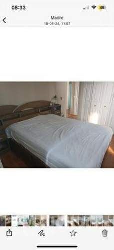 Base de cama y respaldo con organizadores madera