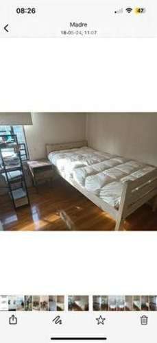 Cama individual con base madera (105 cm x 1 90Cm)