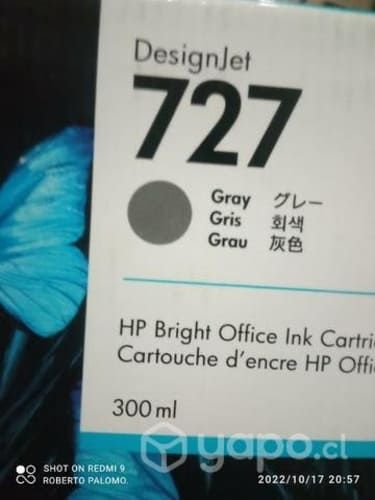 Tinta HP 727 gris original de 300ml