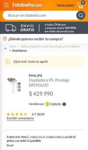 Máquina depiladora láser Philips