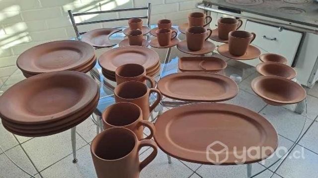 Juego de loza de greda