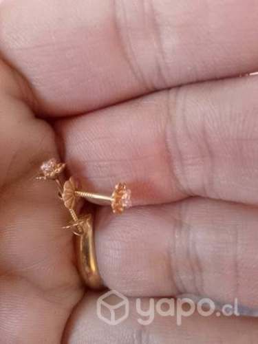 Aritos de oro 18 kilates bebé