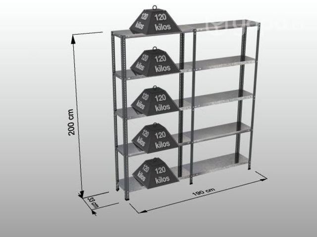 Estantería/Estante 33X190X200 cm uso industrial