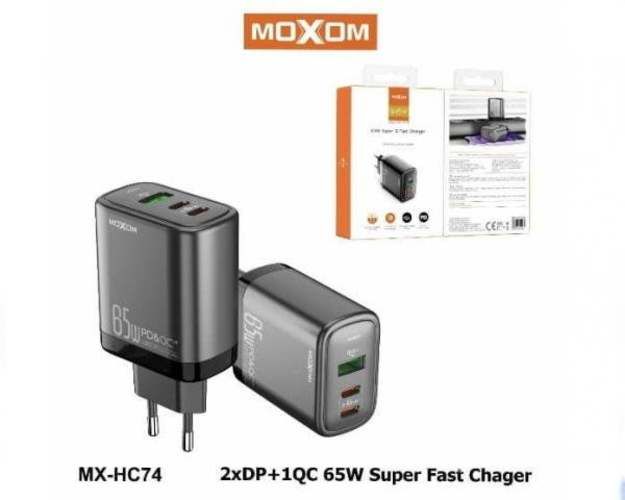 Cargador celular 65w carga rapida negro tipo C