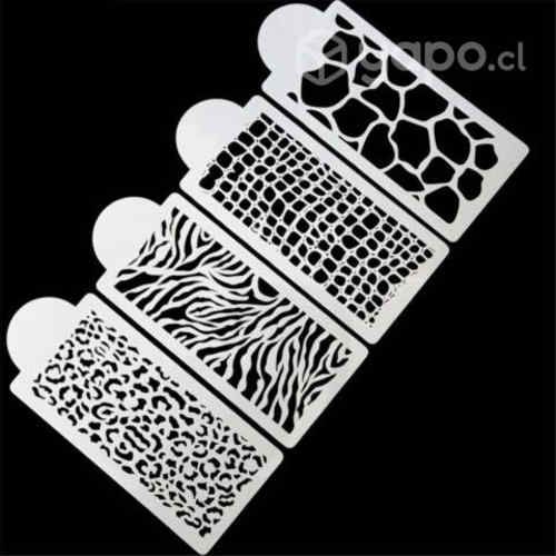 Pack De 4 Plantillas Stencil Animal Print