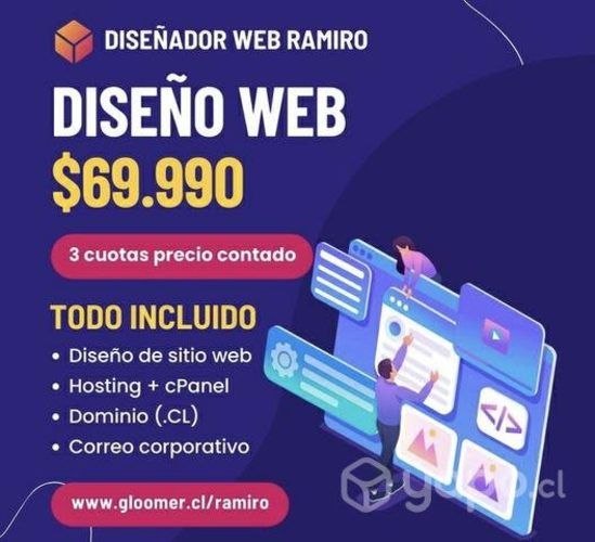 Diseño web + hosting + dominio + correos