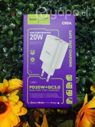 Cajetin doble puerto USB-A y USB-C Hoco C80A