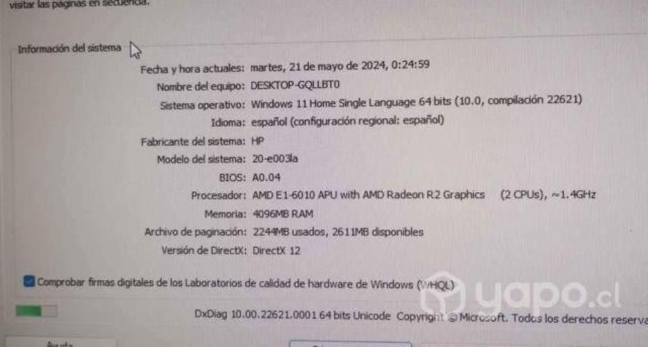 Pc all in one HP SSD de 500 gb windows 11
