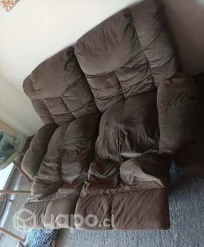 Sofa 2 cuerpos reclinable color cafe
