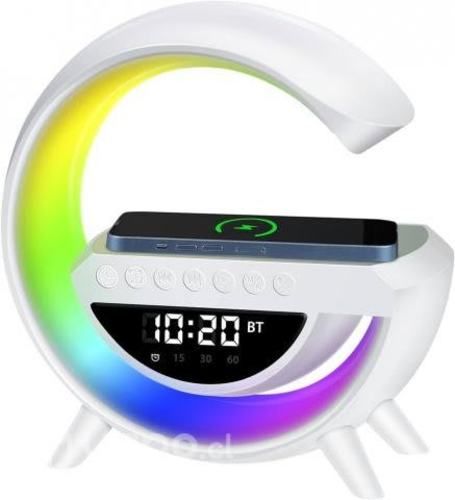 Lampara G Led Inteligente Cargador Wireless Reloj