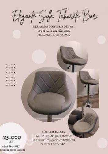 Elegante silla taburete bar